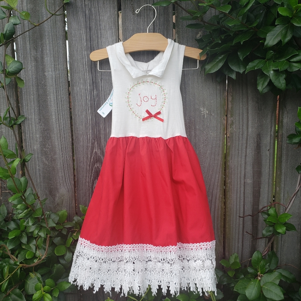 NEW! Boutique embroidered JOY Christmas dress